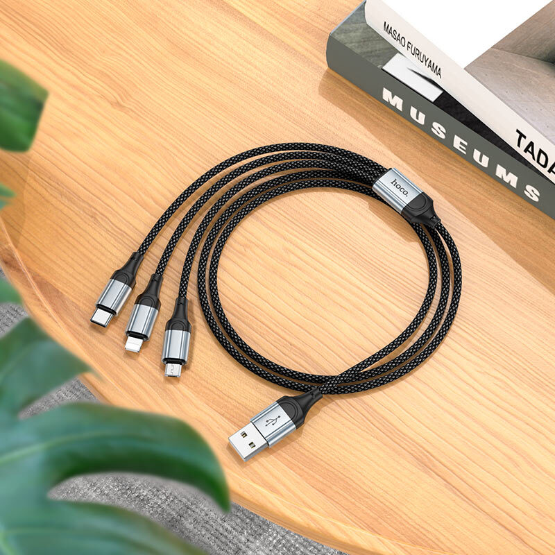 Кабель Hoco X102 Fresh 3-in-1 charging data cable (iP+Micro+Type-C) — фото 9
