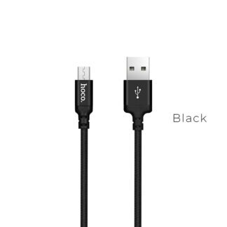 Кабель Hoco X14 USB to Micro 2A, 2m, nylon, aluminum connectors, Black