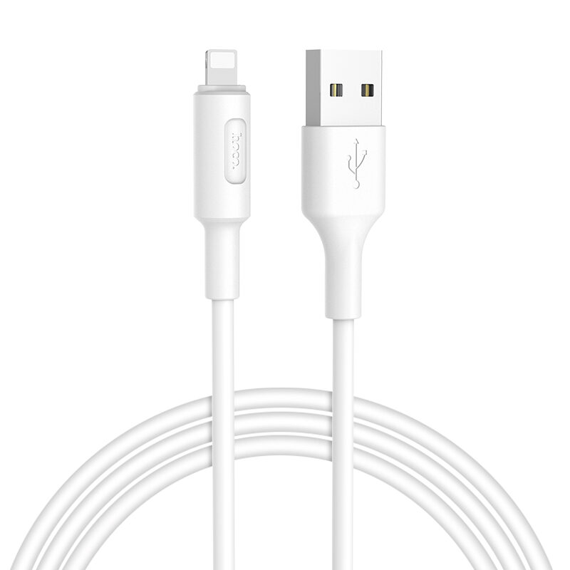 Кабель Hoco X25 USB to iP 2A, 1m, PVC, PVC connectors, White — фото 3