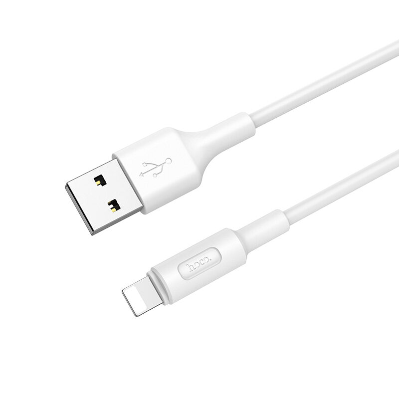 Кабель Hoco X25 USB to iP 2A, 1m, PVC, PVC connectors, White — фото 4