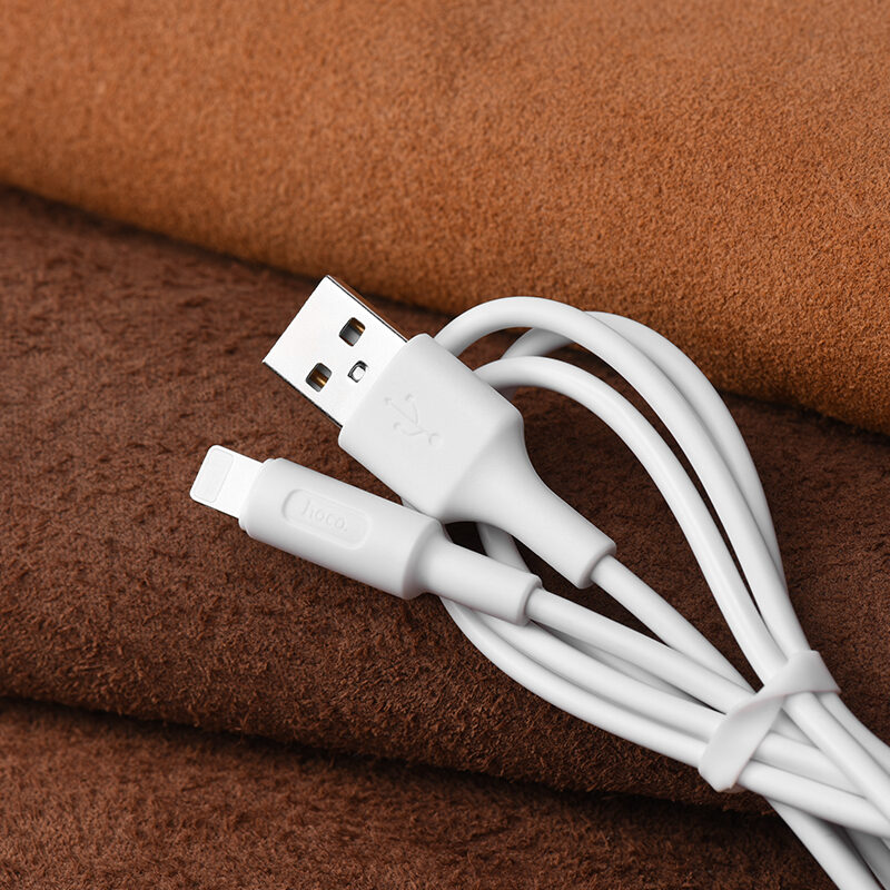 Кабель Hoco X25 USB to iP 2A, 1m, PVC, PVC connectors, White — фото 5