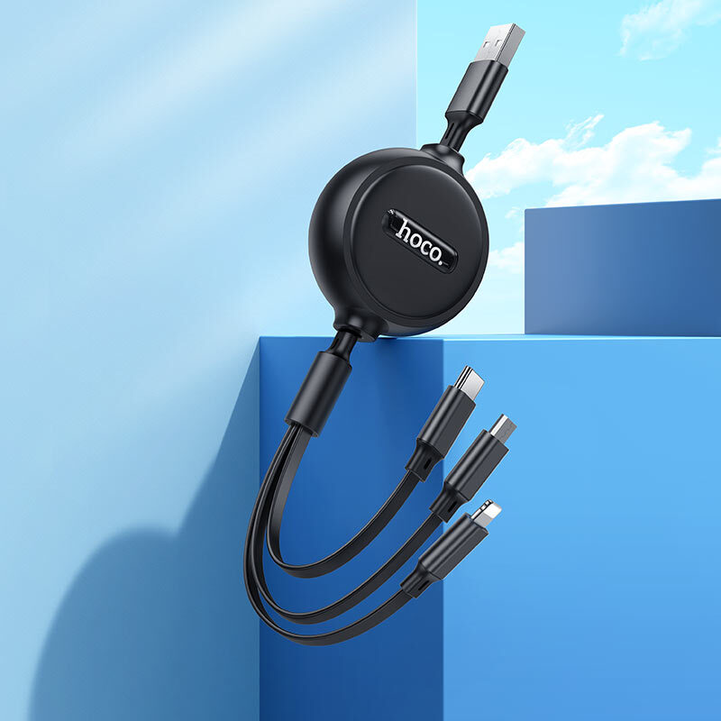 Кабель Hoco X75 3-in-1 double-pull charging cable(iP+Micro+Type-C) — фото 5