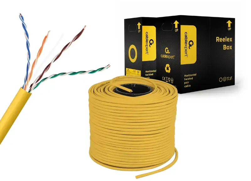 Кабель кручена пара Cablexpert CAT5e UTP 305 м CCA (UPC-5004E-SOL-Y)