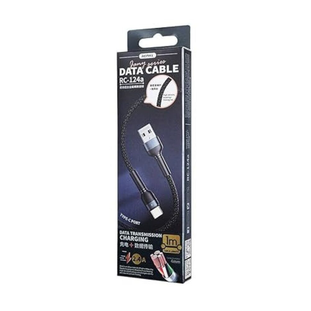 Кабель Remax Jany Series Aluminum Alloy Braided 2.4A data cable RC-124m/i/a Lightning-Black — фото 3