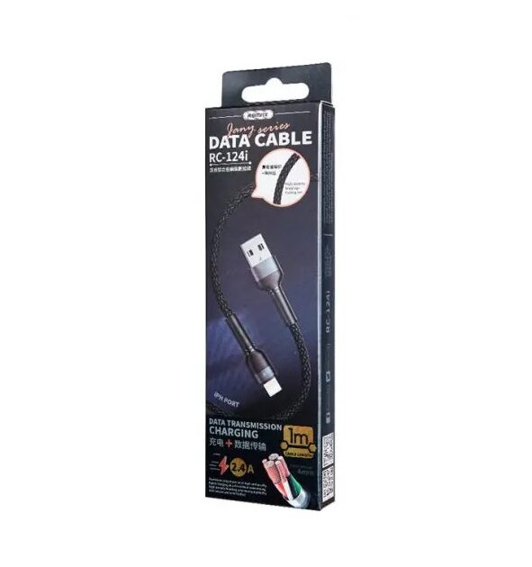 Кабель Remax Jany Series Aluminum Alloy Braided 2.4A data cable RC-124m/i/a Micro-Black — фото 3