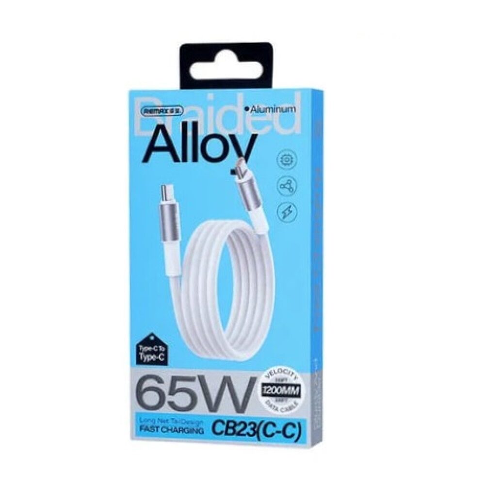 Кабель REMAX WindSpeed Series Fast charging aluminum alloy braided data cable 1.2M CB25/CB23 (C-C) 65W — фото 3