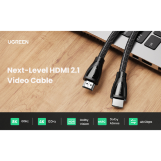 Кабель Ugreen HD140 Hdmi Cable with Braided 2m Black — фото 4