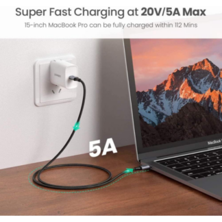 Кабель Ugreen US316 USB Type-C to USB Type-C Cable Aluminum Case with Braided 2m Black — фото 2
