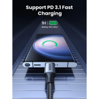 Кабель Ugreen US535 USB-C to USB-C 240W PD Fast Charging Cable 2m Space Gray