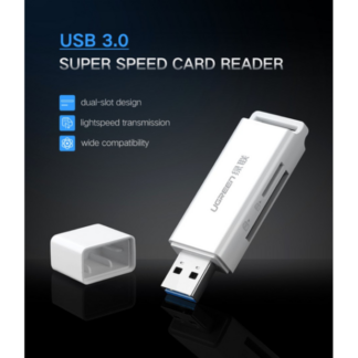Кардрідер Ugreen CM104 USB 3.0 to TF + SD Dual Card Reader Black — фото 4