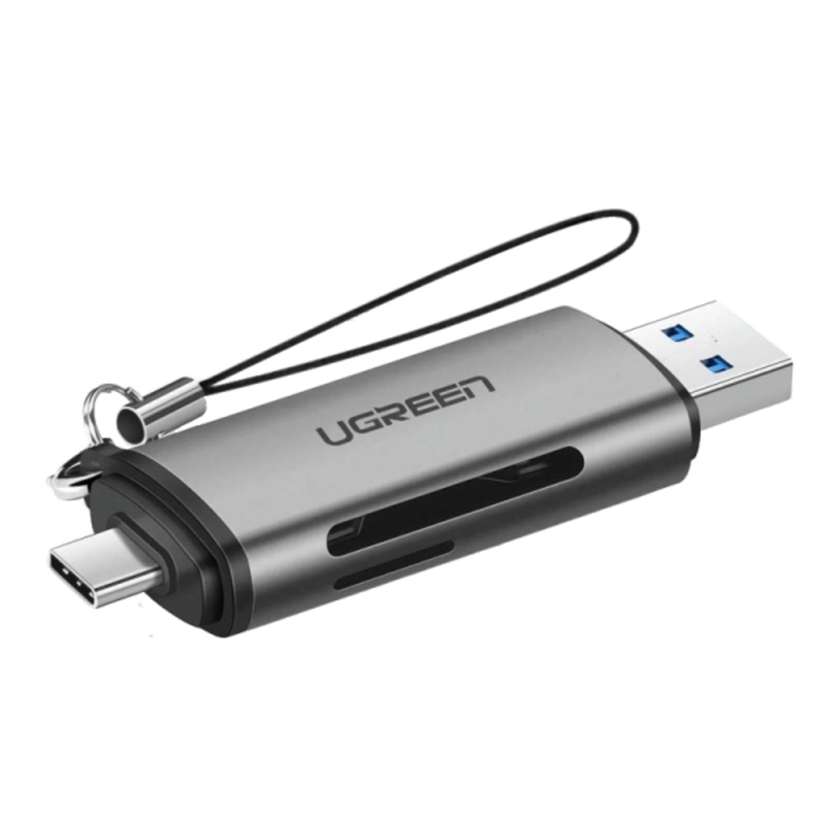 Кардрідер Ugreen CM185 USB-C + USB to TF/SD 3.0 Card Reader Gray
