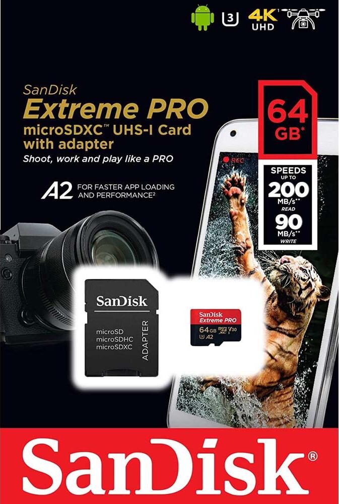 Карта пам'яті microSDXC (UHS-1 U3) SanDisk Extreme Pro A2 64Gb class — фото 3