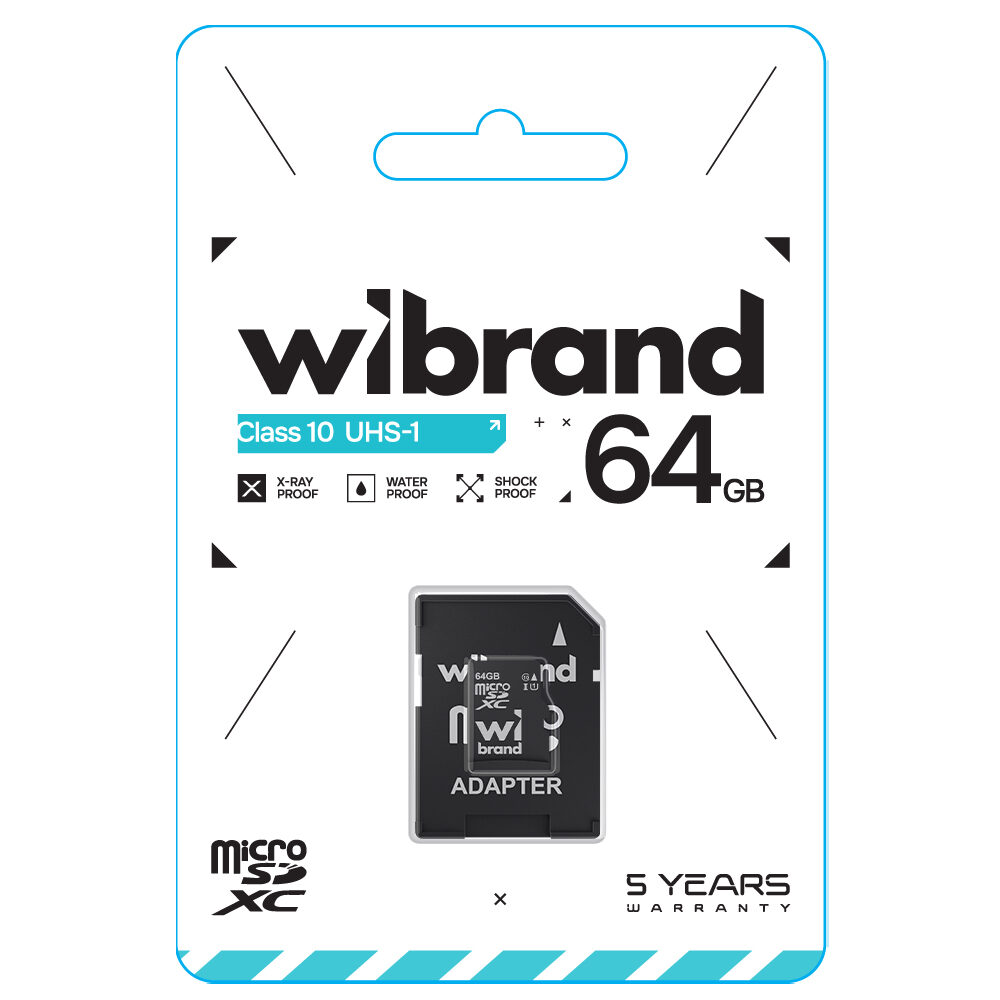 Карта пам'яті microSDXC Wibrand 64Gb class 10 UHS-I — фото 3