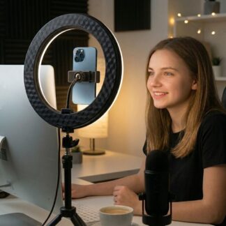 Кільцева лампа RGB LED MJ26 26 см з тримачем для телефону