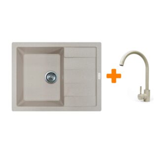 Кухонна мийка Adamant Anila 645 х 495 мм з крилом + змішувач