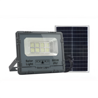 Фонарь уличный HP-5-63 LED аккумуляторная солнечная панель 500W прожектор водонепроницаемый черный