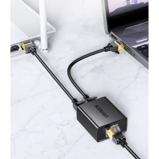 Мережеві з’єднувачі Ugreen CM210 RJ-45 1 to 2 Ethernet Converter, 2 шт Black — фото 2