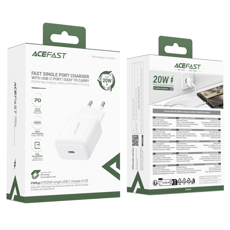 Мережевий зарядний пристрій Acefast A130 PD20W single USB-C charger — фото 3