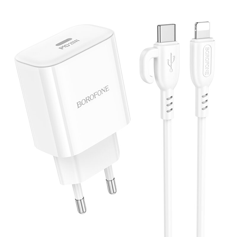Мережевий зарядний пристрій Borofone BA81A 20W USB Type-C to Lightning