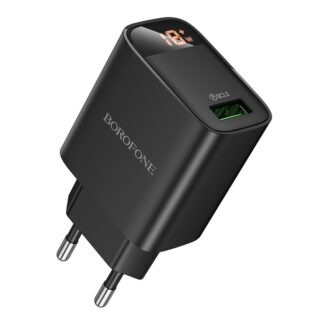 Мережевий зарядний пристрій Borofone BA95A 1USB QC 18W Led Display