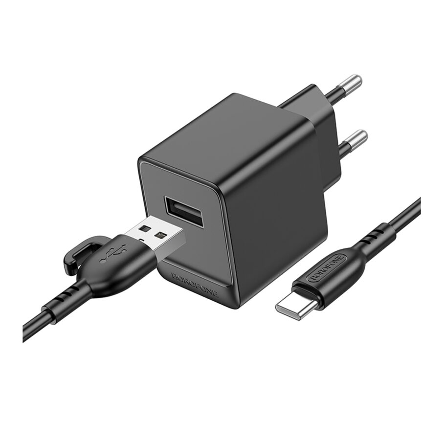 Мережевий зарядний пристрій Borofone BAS11A 2.1 А + USB Type-C