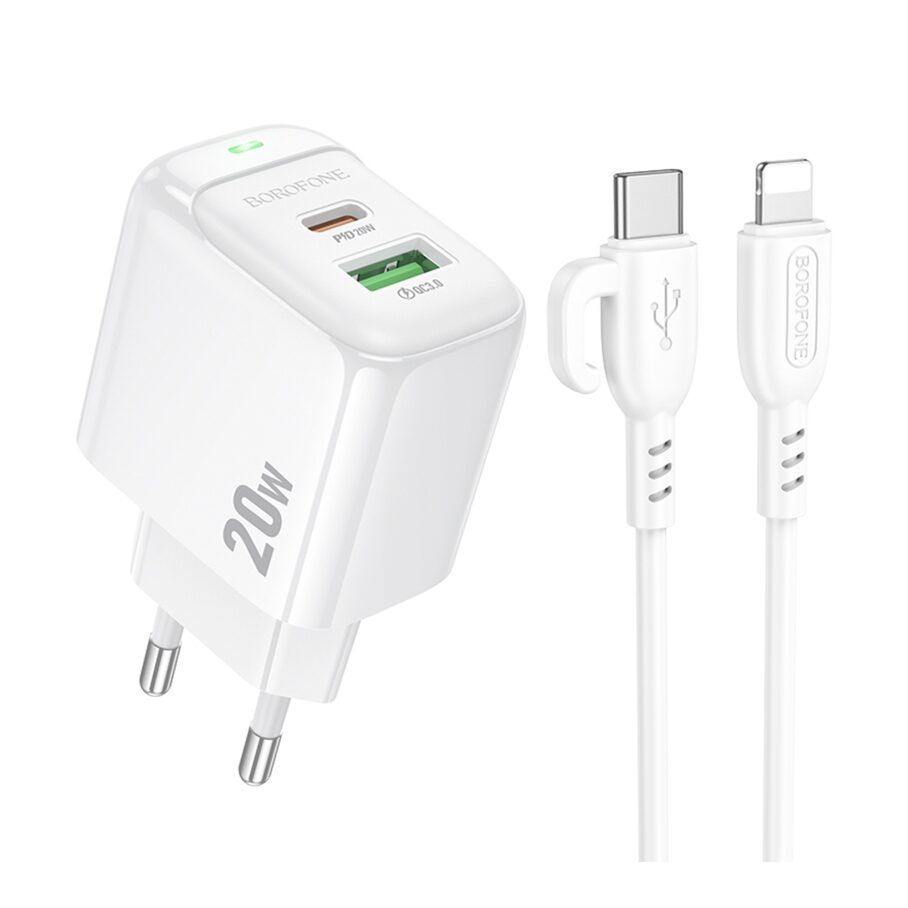 Мережевий Зарядний Пристрій Borofone BAS44A 1USB-C/1USB PD/QC