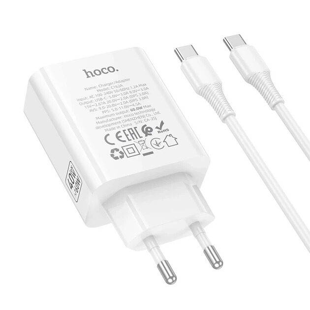 Мережевий зарядний пристрій Hoco C162A Source single port PD40W — фото 6