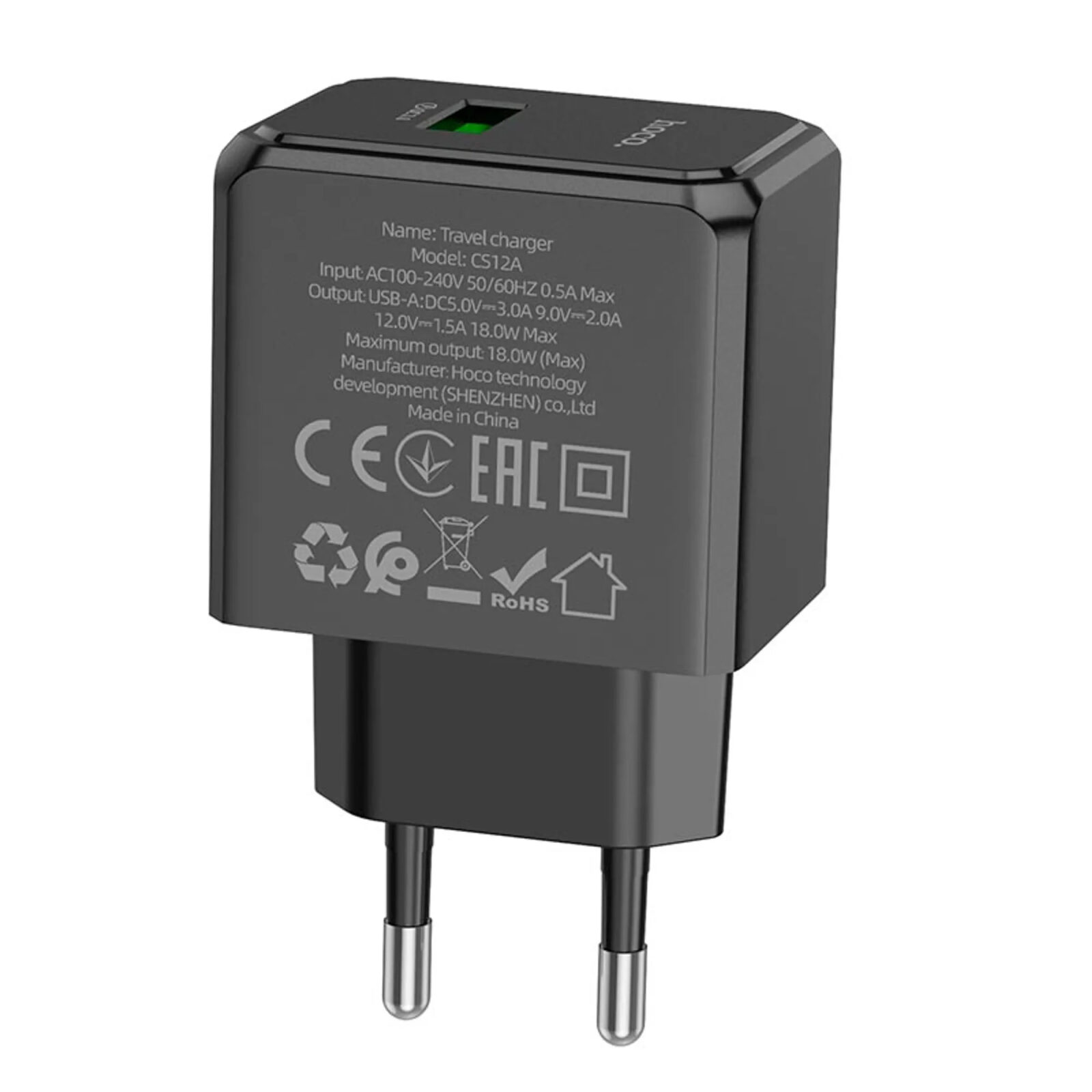 Мережевий зарядний пристрій Hoco CS12A Ocean single port QC3.0 charger — фото 3
