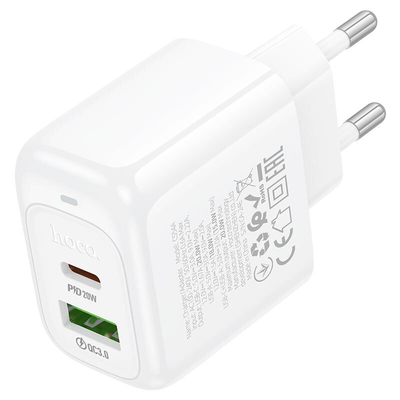 Мережевий зарядний пристрій Hoco CS54A Surplus PD20W+QC3.0 charger — фото 5