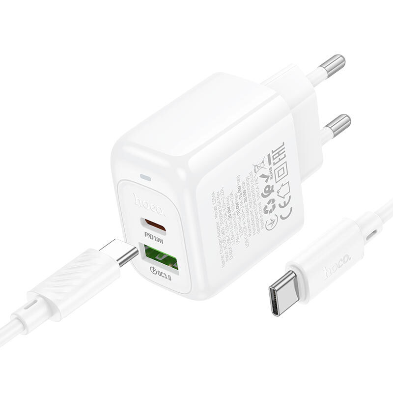 Мережевий зарядний пристрій Hoco CS54A Surplus PD20W+QC3.0 charger set(C to C) — фото 6