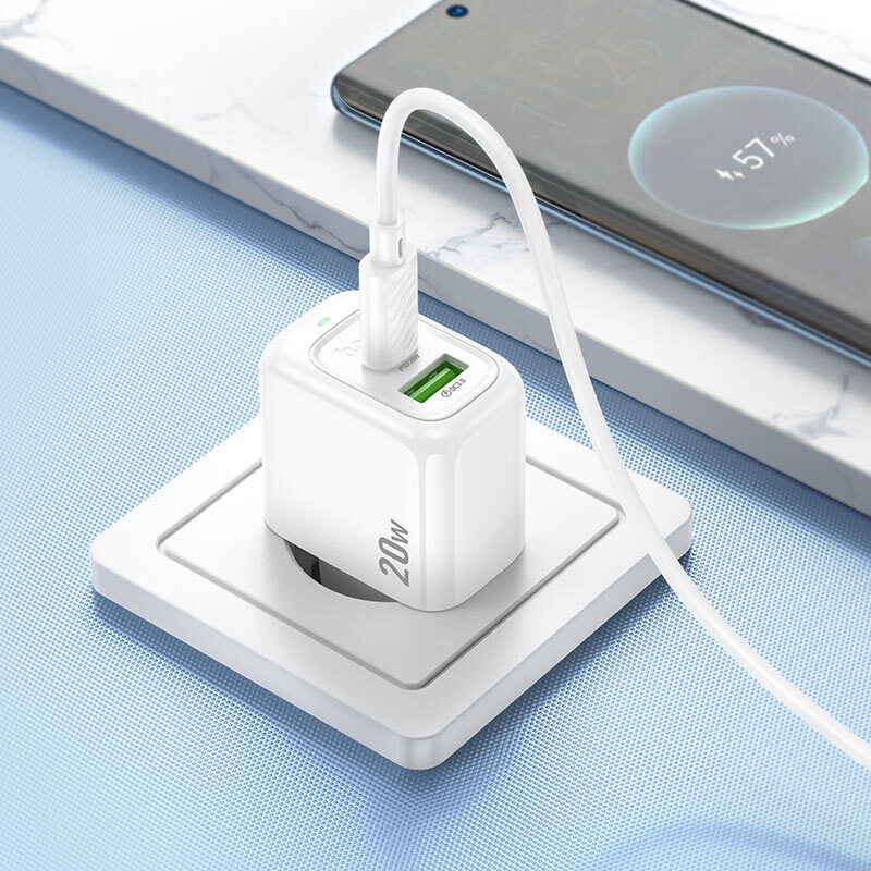 Мережевий зарядний пристрій Hoco CS54A Surplus PD20W+QC3.0 charger set(C to C) — фото 7