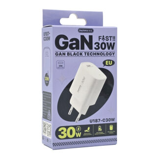 Мережевий зарядний пристрій Remax GaN Fast Charger 1C U187-C30W EU — фото 3