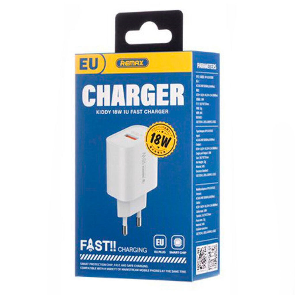 Мережевий зарядний пристрій Remax Kiddy Series 18W 1U Fast Charge — фото 3