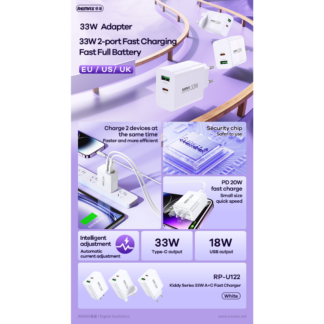 Мережевий зарядний пристрій Remax Kiddy Series 33W A+C Fast Charger — фото 4