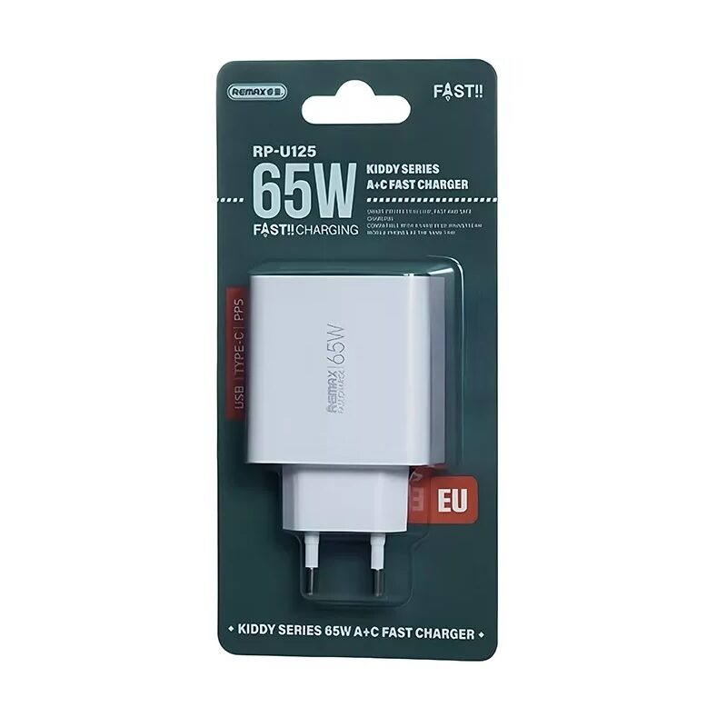 Мережевий зарядний пристрій Remax Kiddy Series 65W A+C Fast Charger — фото 3