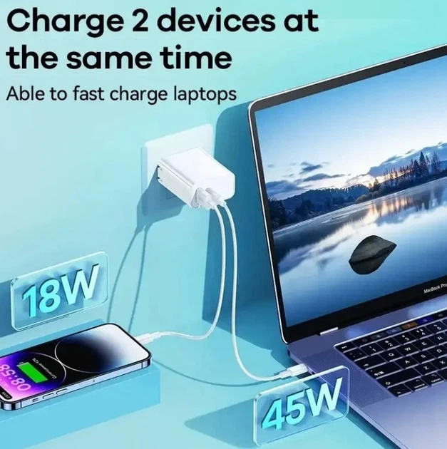Мережевий зарядний пристрій Remax Kiddy Series 65W A+C Fast Charger — фото 4