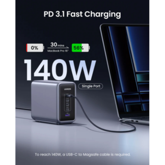Мережевий зарядний пристрій Ugreen CD333 USB-A+4xUSB-C 300W Desktop Fast Charger Black — фото 4