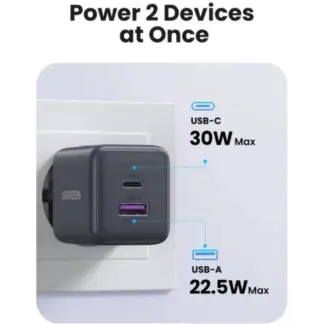 Мережевий зарядний пристрій Ugreen X516 30W 2-Port GaN Fast Charger White — фото 3