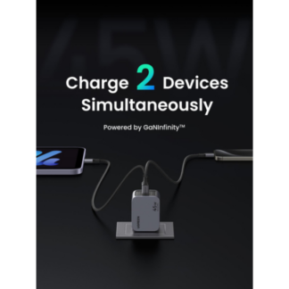 Мережевий зарядний пристрій Ugreen X707 USB-C+USB-C 45W PD GaN Tech Charger Space Gray — фото 4