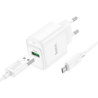 Мережевий зарядний пристрій з кабелем Hoco C140A Smart single port