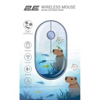 Миша 2E MF300 Capybara:Swim Silent WL BT синій
