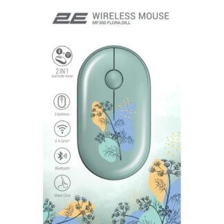 Миша 2E MF300 Flora:Dill Silent WL BT зелена