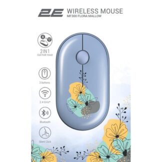 Миша 2E MF300 Flora:Mallow Silent WL BT, синій