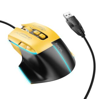 Миша Hoco GM31 Overlord luminous gaming wired mouse Black Yellow