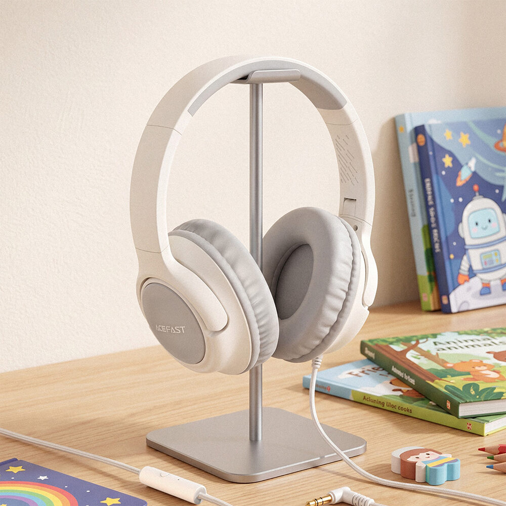 Навушники дротові Acefast H18 wired headset for kids Grey White — фото 6