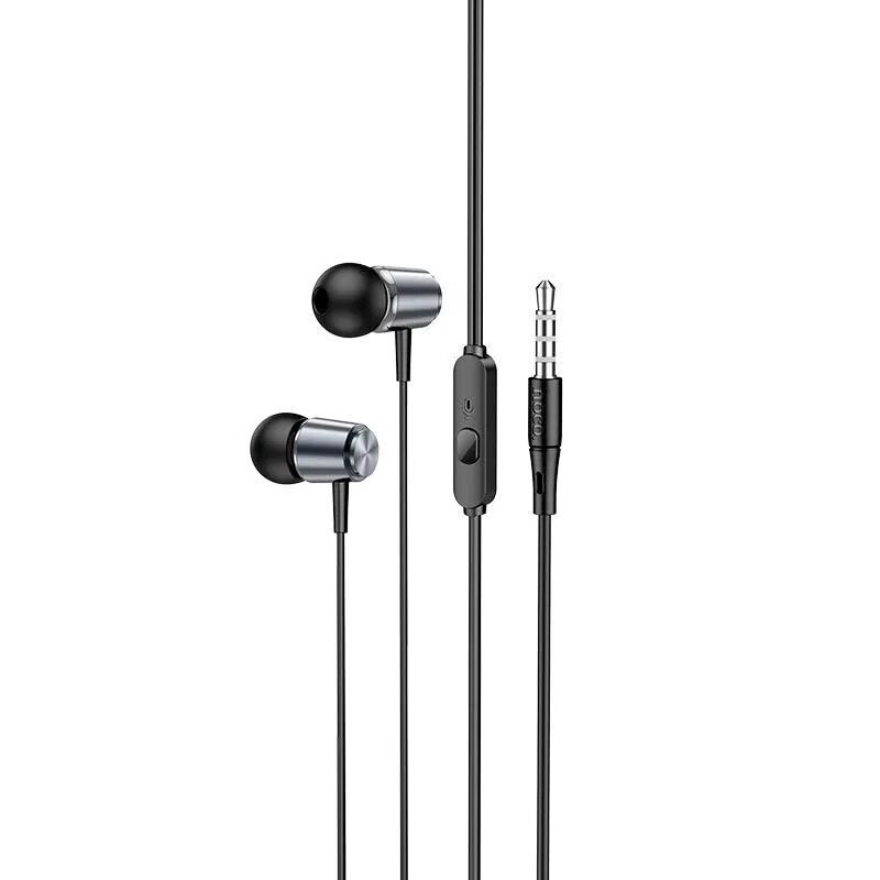 Навушники дротові Hoco M108 (3.5mm) Metal Gray