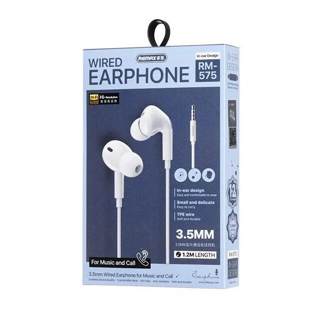 Навушники дротові Remax Wired Earphones for Music and Call RM-575/a/i( — фото 3