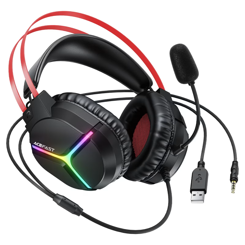 Навушники ігрові Acefast H16 gaming wired headset Black — фото 5