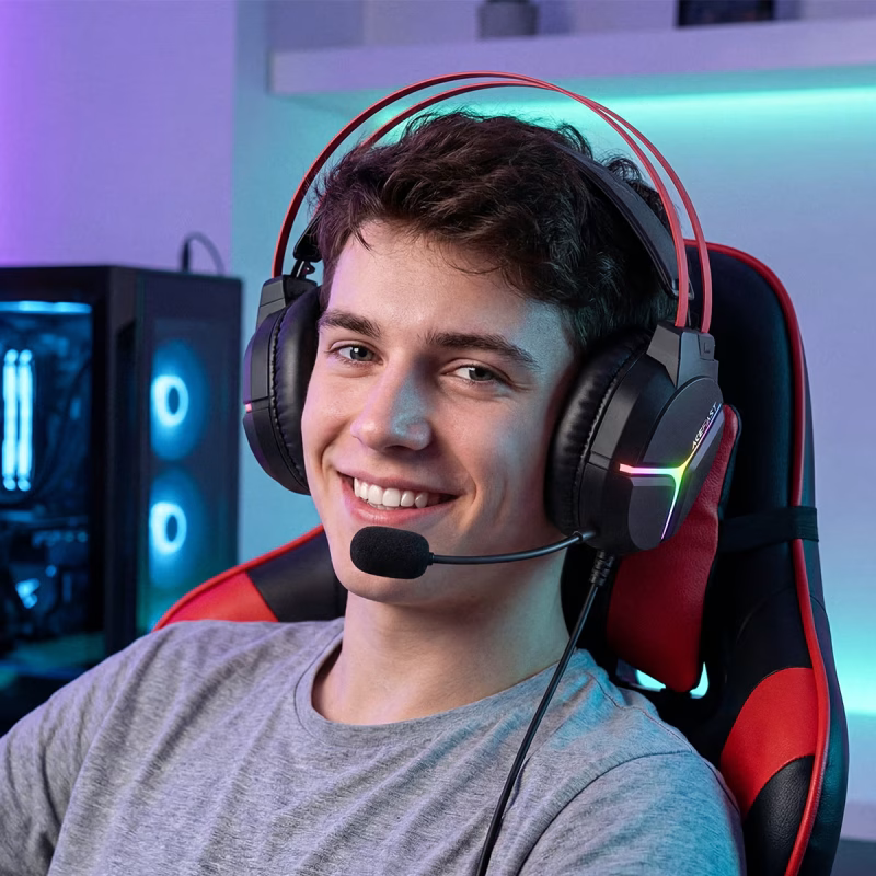 Навушники ігрові Acefast H16 gaming wired headset Black — фото 7
