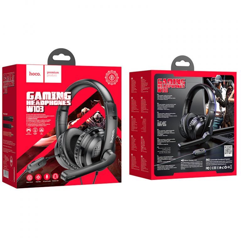 Навушники ігрові Hoco W103 Magic tour gaming headphones Black — фото 8